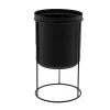 Gusta Vazen En Potten<Plantenpot met houder zwart 32 x 18 cm