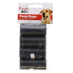 Friendly Pet Hondenverzorging<Poepzak + handvat zwart 4x15st