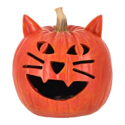 Van Cranenbroek Woondecoratie<Pompoen Halloween kat LED 25 cm