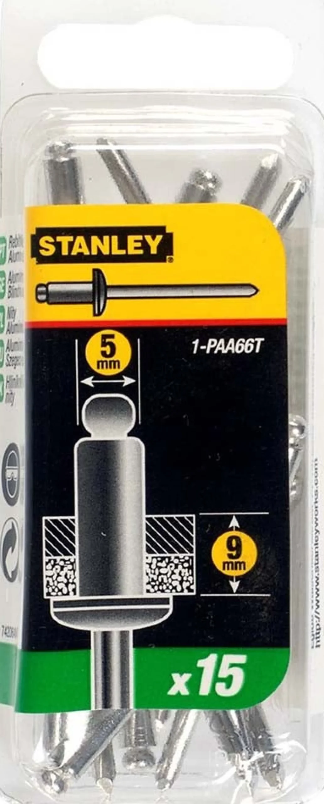 Stanley Bouw<Popnagels 3x3mm 1-PAA42T