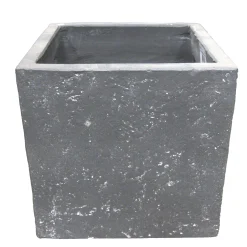 Mega Collections Tuindecoratie<Pot Clayfibre Cubi auth. grey 23 cm