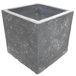 Mega Collections Tuindecoratie<Pot Clayfibre Cubi auth. grey 23 cm
