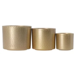 Mica Decorations Vazen En Potten<Pot Era rond goud relief 7 x 7 cm