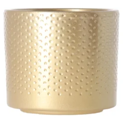 Mica Decorations Vazen En Potten<Pot Era rond goud relief 9 x 10 cm