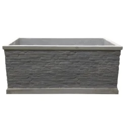 Mega Collections Tuindecoratie<Pot Jambi Brick Rec grey 60 cm