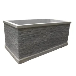 Mega Collections Tuindecoratie<Pot Jambi Brick Rec grey 60 cm