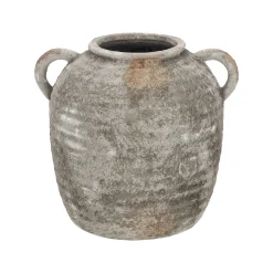 Vazen En Potten<Pot kruik met oren 27 x 24 cm rustiek