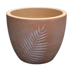 Mega Collections Tuindecoratie<Pot Portly Leaf Egg White Wash 25 cm