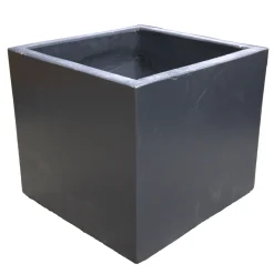 Mega Collections Tuindecoratie<Pot Smooth Cubi Lead 23 cm