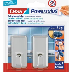 Tesa Bouw<Powerstrips haak L classic chroom