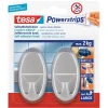 Tesa Bouw<Powerstrips haak L ovaal chroom