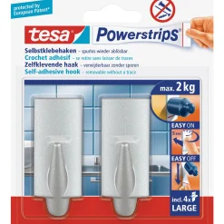 Tesa Bouw<Powerstrips haak L trend chroom