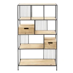 O'malley Woondecoratie<Rek deco metaal zwart 90 x 26 x 150 cm