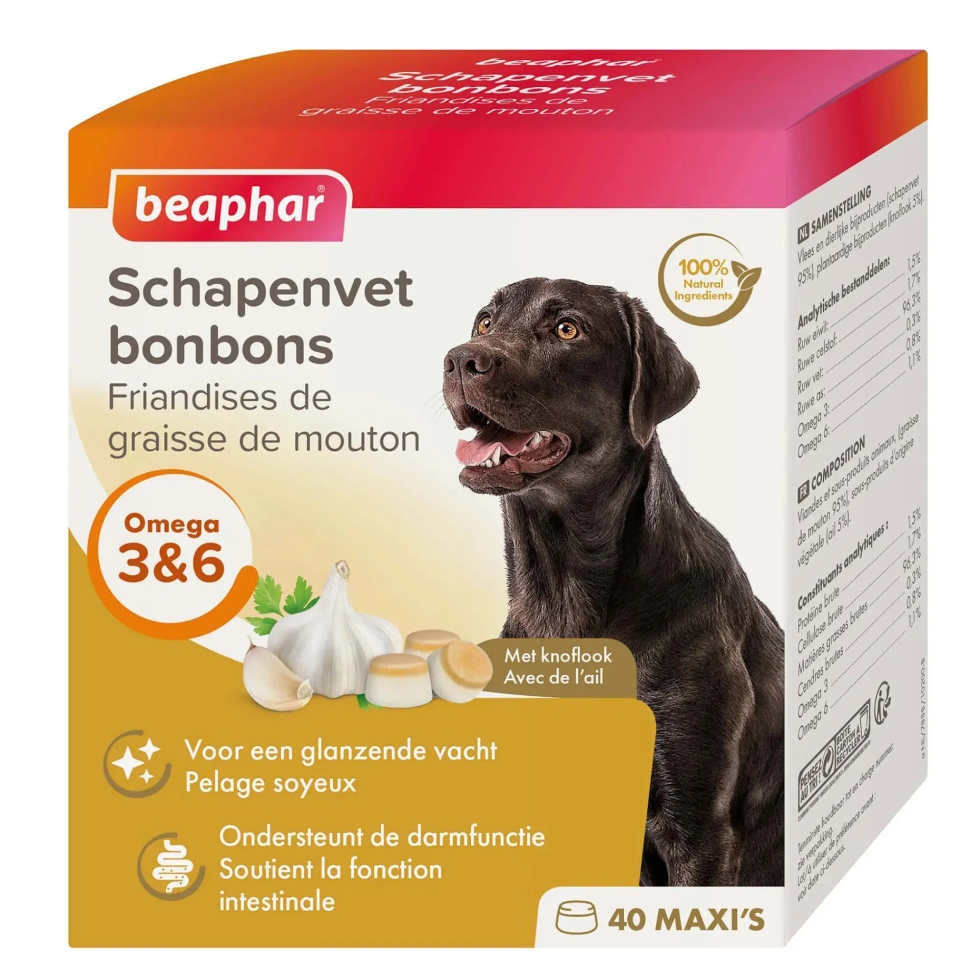 Beaphar Hondensnacks<Schapenvet bonbons knoflook