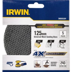 Irwin Toebehoren Elektrisch Gereedschap<Schuurgaas Ø125mm K240 5st.