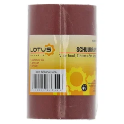 Lotus Verfspullen<Schuurpapier rol hout 115 mm x 5 m x K180
