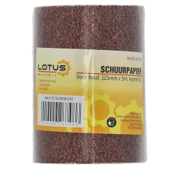 Lotus Verfspullen<Schuurpapier rol hout 115 mm x 5m x K60