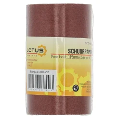 Lotus Verfspullen<Schuurpapier rol hout 115 mm x 5 m x K120