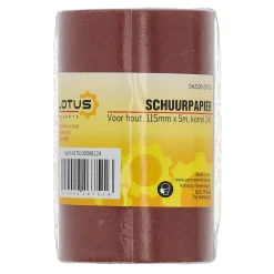 Lotus Verfspullen<Schuurpapier rol hout 115 mm x 5 m x K240