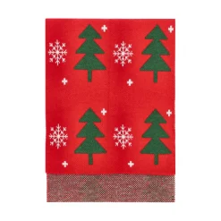 Kerstkleding<Sjaal kerstbomen rood