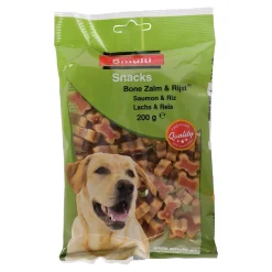 Smulti Hondensnacks<Snack bone zalm + rijst 200G