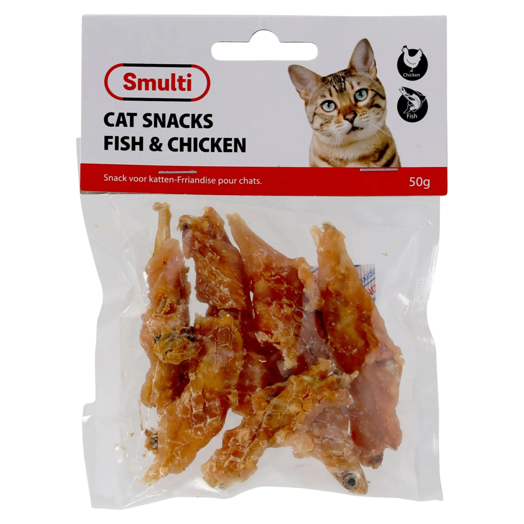 Smulti Kattensnoepjes<Snack kat vis+kip 50G