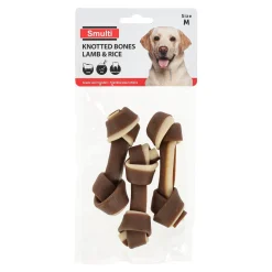Smulti Hondensnacks<Snack knoopbeen lam+rijst 3st M