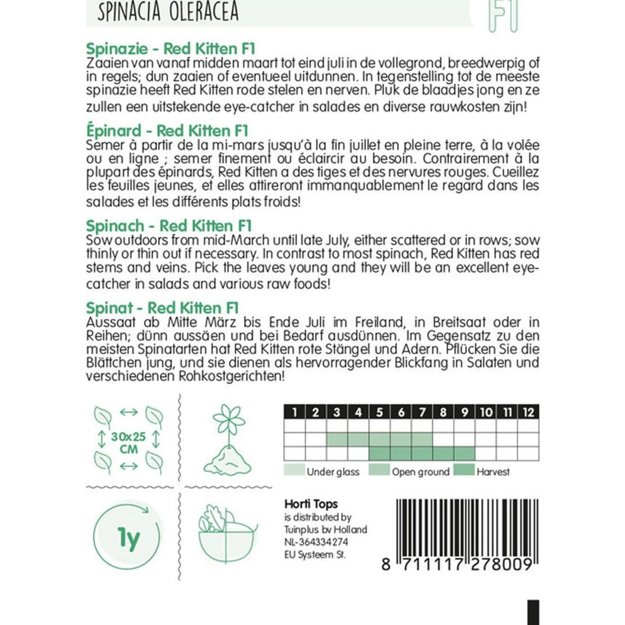 Horti Tops Moestuin<Spinazie Red Kitten F1