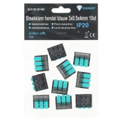Diamant Installatiemateriaal<Steekklem hendel blauw 3x0.5x4mm 10st