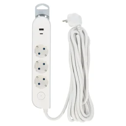 Diamant Stekkerdoos En Verlengsnoeren<Stekkerdoos 3-NL+USB A+C 3x1,5 5M DM