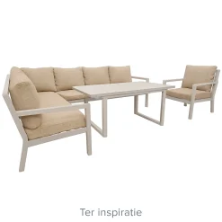 Bois le Duc Tuinstoelen|Loungesets<Stoel Brozzi milky grey met kussens