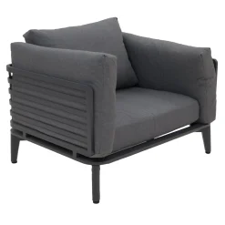 Bois le Duc Loungesets<Stoel Pereto antraciet met kussens