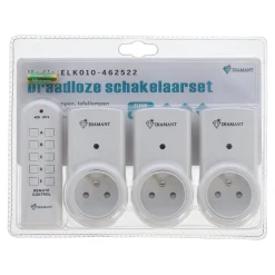 Diamant Schakelmateriaal<Stopcontact met afstandsbediening 4-delig BE