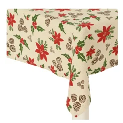 Decoris Kerstdecoratie<Tafelkleed 180 x 140 cm rood wit
