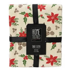 Decoris Kerstdecoratie<Tafelkleed 180 x 140 cm rood wit