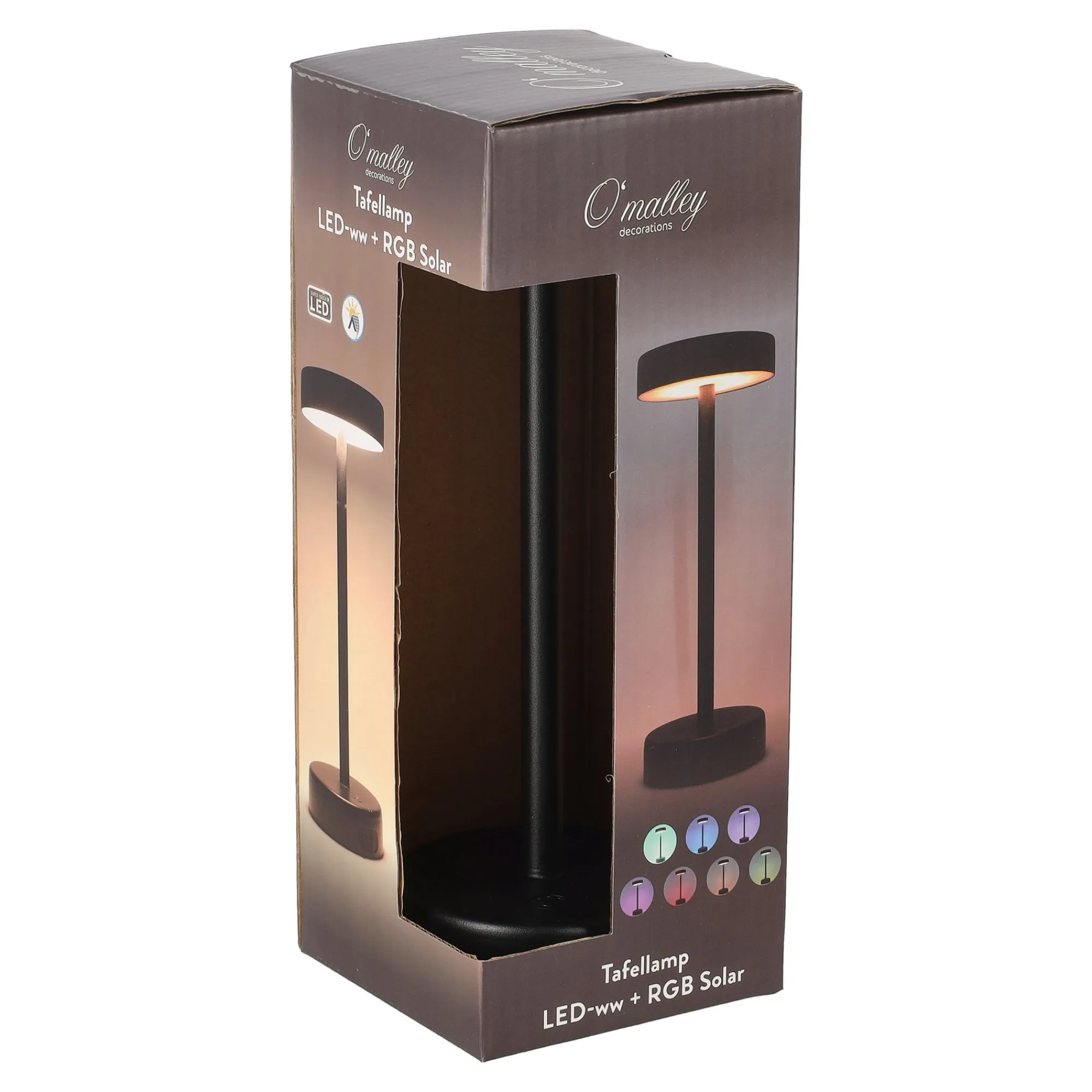 O'malley Buitenverlichting|Buitenverlichting<Tafellamp LED-ww+RGB solar