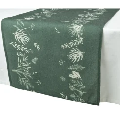 Decoris Kerstdecoratie<Tafelloper 140 x 40 cm groen