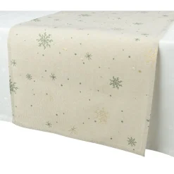 Decoris Kerstdecoratie<Tafelloper 140 x 40 cm naturel