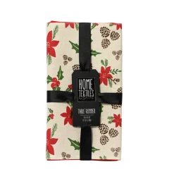 Decoris Kerstdecoratie<Tafelloper 150 x 30 cm rood wit
