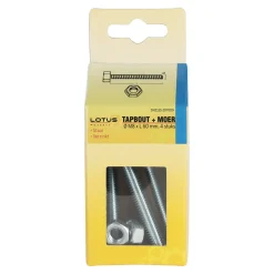 Lotus Bouw<Tapbout met moer M8 x 60 mm 4st.