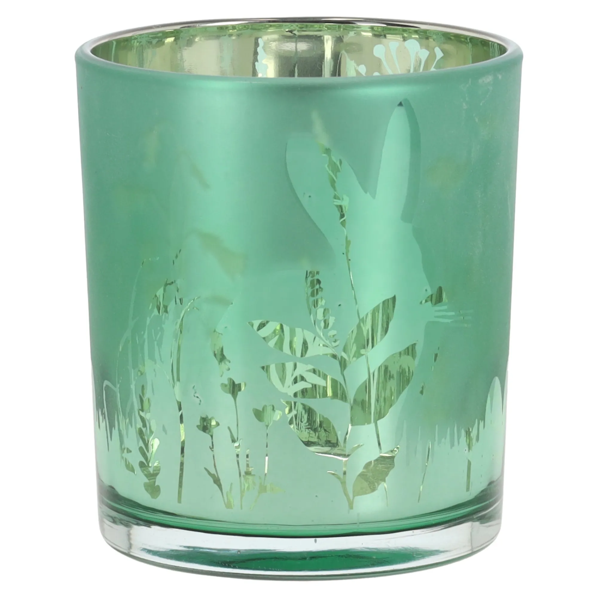 Van Cranenbroek Pasen<Theelicht glas konijn groen 10cm
