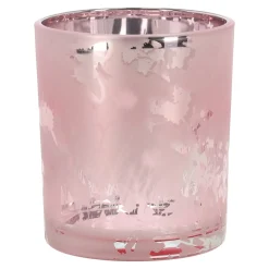 Van Cranenbroek Pasen<Theelicht glas vlinder roze 10cm