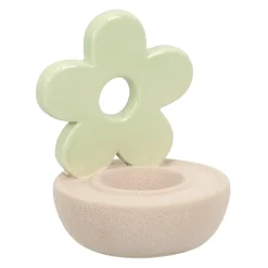 Van Cranenbroek Pasen|Kaarsen<Theelichthouder bloem groen 12cm