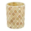 Natural Collections Kaarsen<Theelichthouder glas beige 8 x 8 x 10 cm
