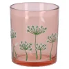 O'malley Kaarsen<Theelichthouder glas bloemen 10 cm