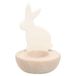 Van Cranenbroek Pasen|Kaarsen<Theelichthouder konijn wit 12cm