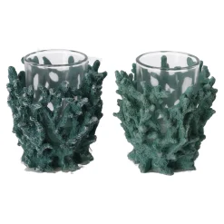 Natural Collections Kaarsen<Theelichthouder koraal 8 cm blauw