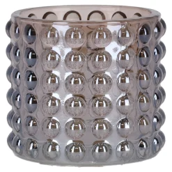 Natural Collections Kaarsen<Theelichthouder van bruin glas 7 x 7 x 6 cm 3 assorti