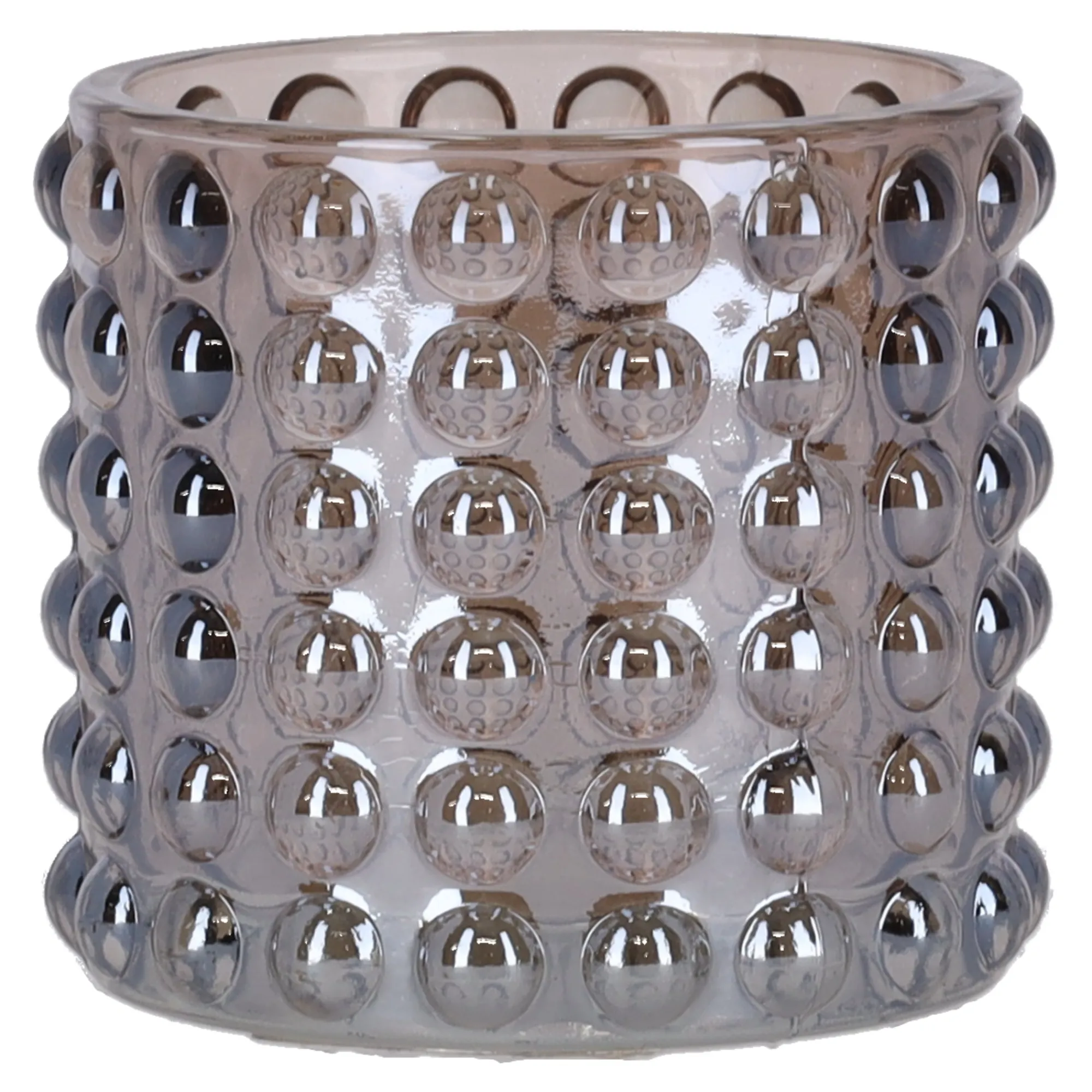 Natural Collections Kaarsen<Theelichthouder van bruin glas 7 x 7 x 6 cm 3 assorti