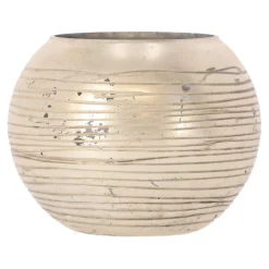 Natural Collections Kaarsen<Theelichthouder van glas, zilver, 10 cm 2 assorti